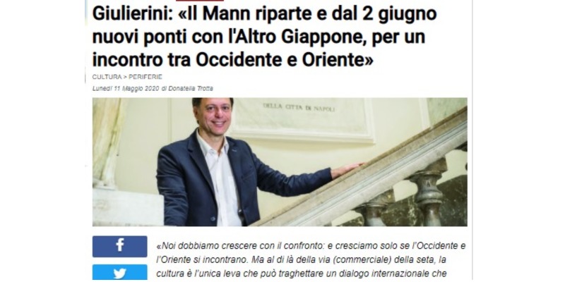 screenshot dall'articolo di donatella trotta che riporta anche una foto del direttore del Mann Giulierini