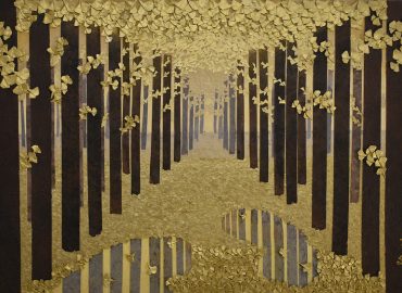 forest after the rain opera di Minori Shimizu, tecnica mista con origami